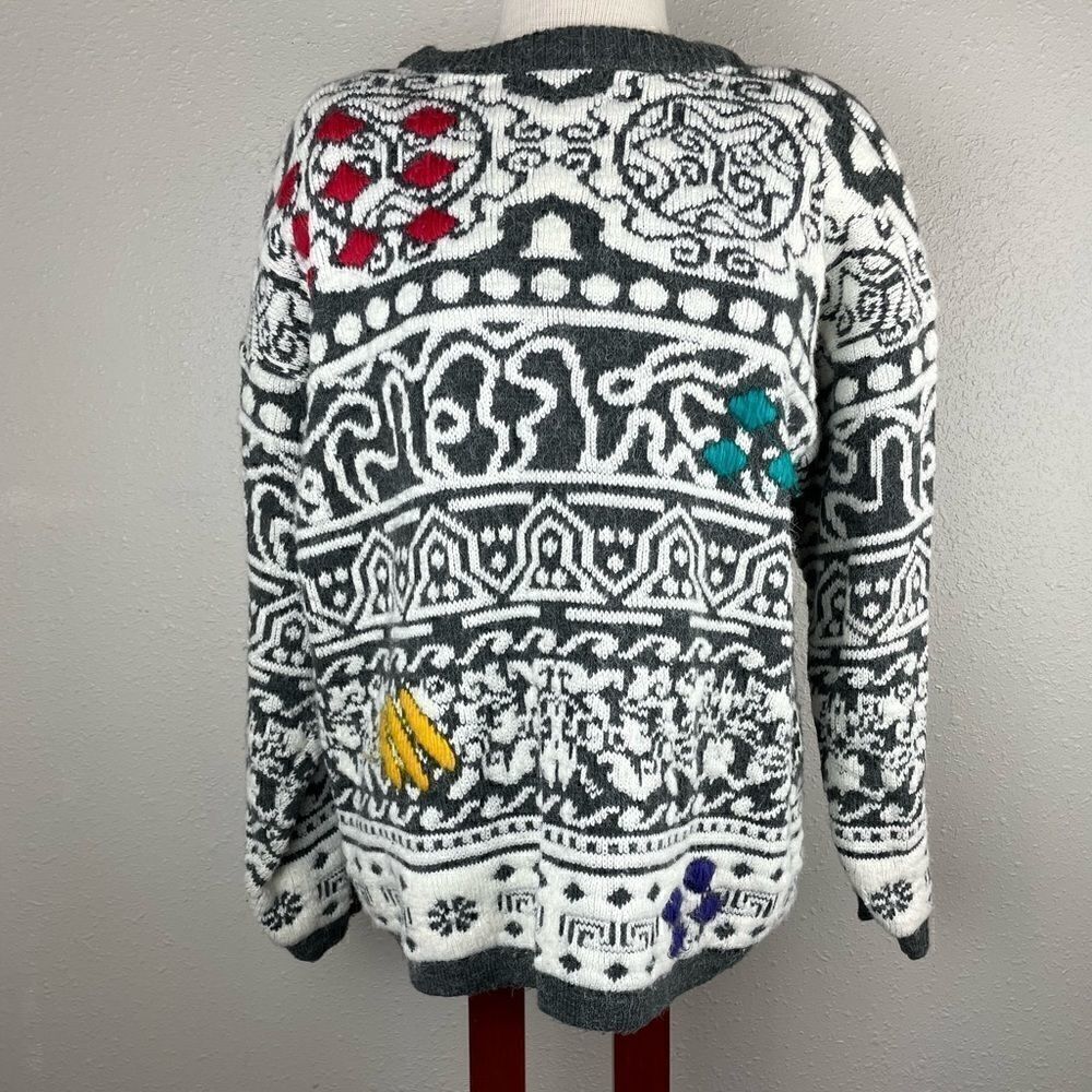 Vintage White Stag Chunky Knit Sweater Size M EUC